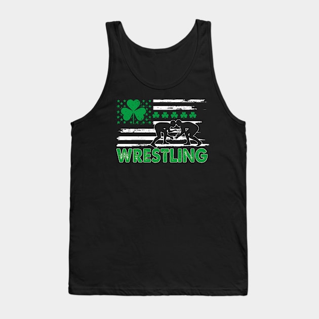 St Patrick's Day - Wrestling USA Flag Tank Top by Komlin